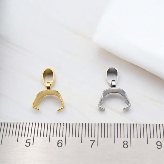 Stainless Steel Bail for Pendants and jewelry making 10pcs 8mm jewelry making supplies