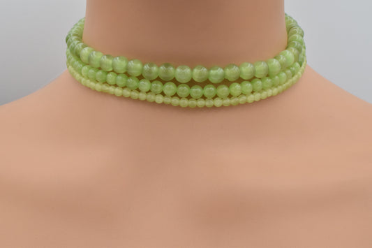 Green Cat Eye Natural Gemstone beads 4mm 6mm 8mm BeadsFindingDepot