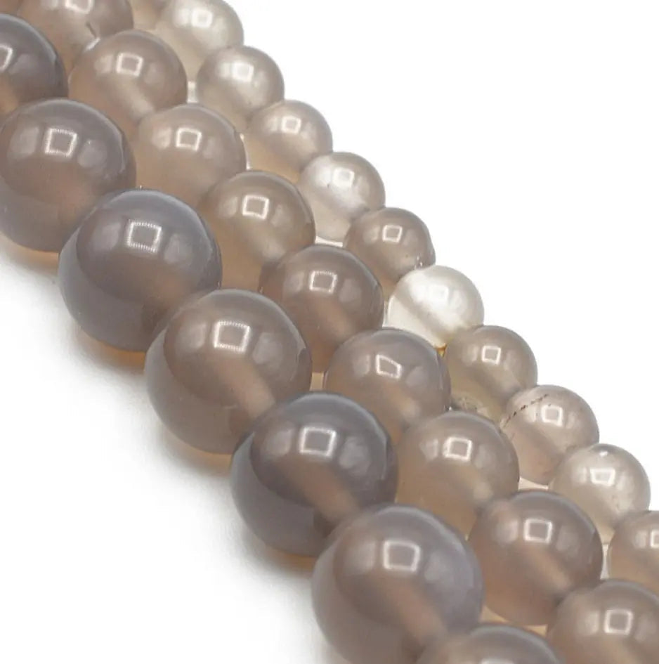 Dark Gray Quartz Gemstone Round Beads 4mm-12mm Natural Healing chakra Jewelry - BeadsFindingDepot