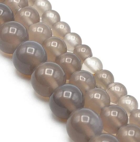Dark Gray Quartz Gemstone Round Beads 4mm-12mm Natural Healing chakra Jewelry - BeadsFindingDepot
