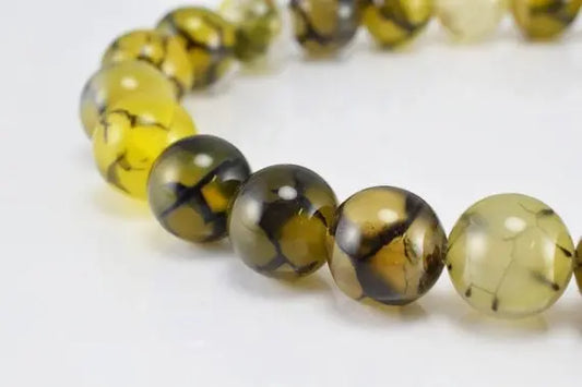 Dragon Vein Round Beads 6mm 8mm 10mm Natural Stones for Jewelry - BeadsFindingDepot