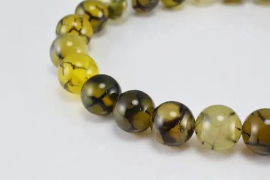 Dragon Vein Round Beads 6mm 8mm 10mm Natural Stones for Jewelry - BeadsFindingDepot