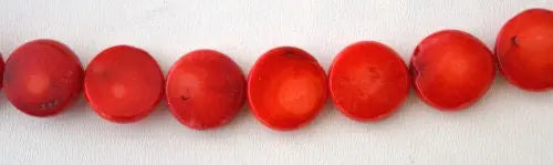 Dyed Red Coral Round Beads, Sold by 1 strand of 36pcs, 12mmx12mm, 1.5mm hole opening - BeadsFindingDepot