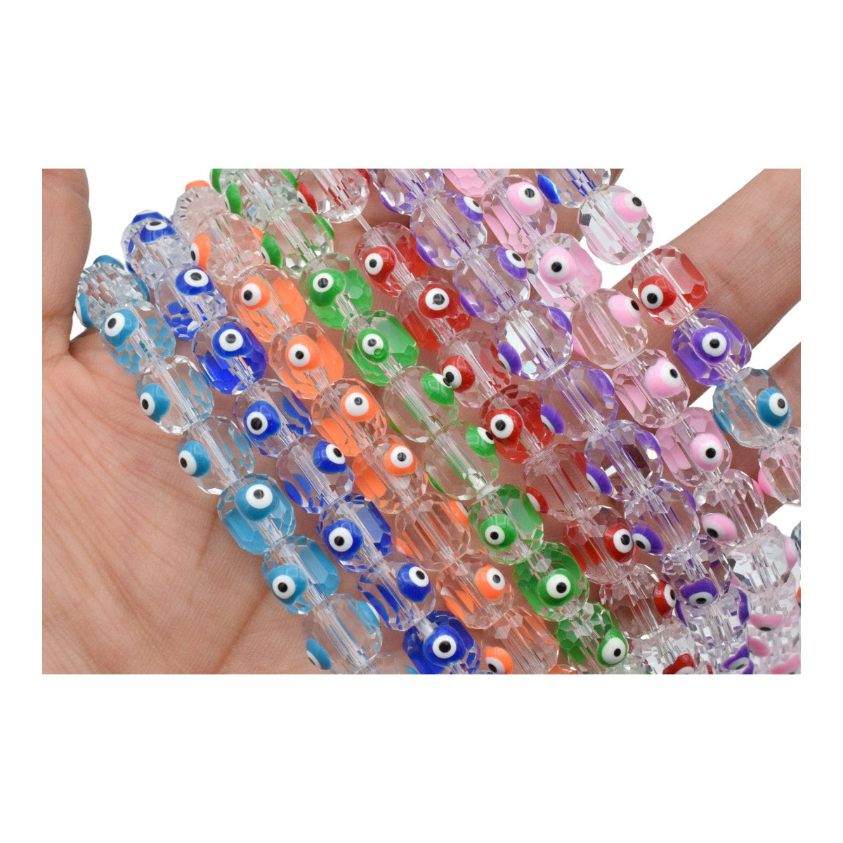 Evil Eye faceted Crystal beads for jewelry making 9x8mm BeadsFindingDepot