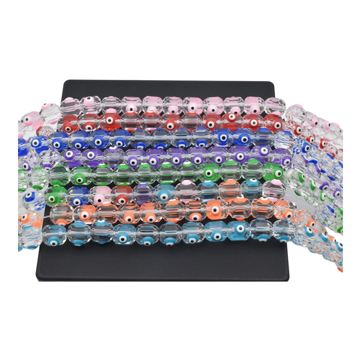 Evil Eye faceted Crystal beads for jewelry making 9x8mm BeadsFindingDepot
