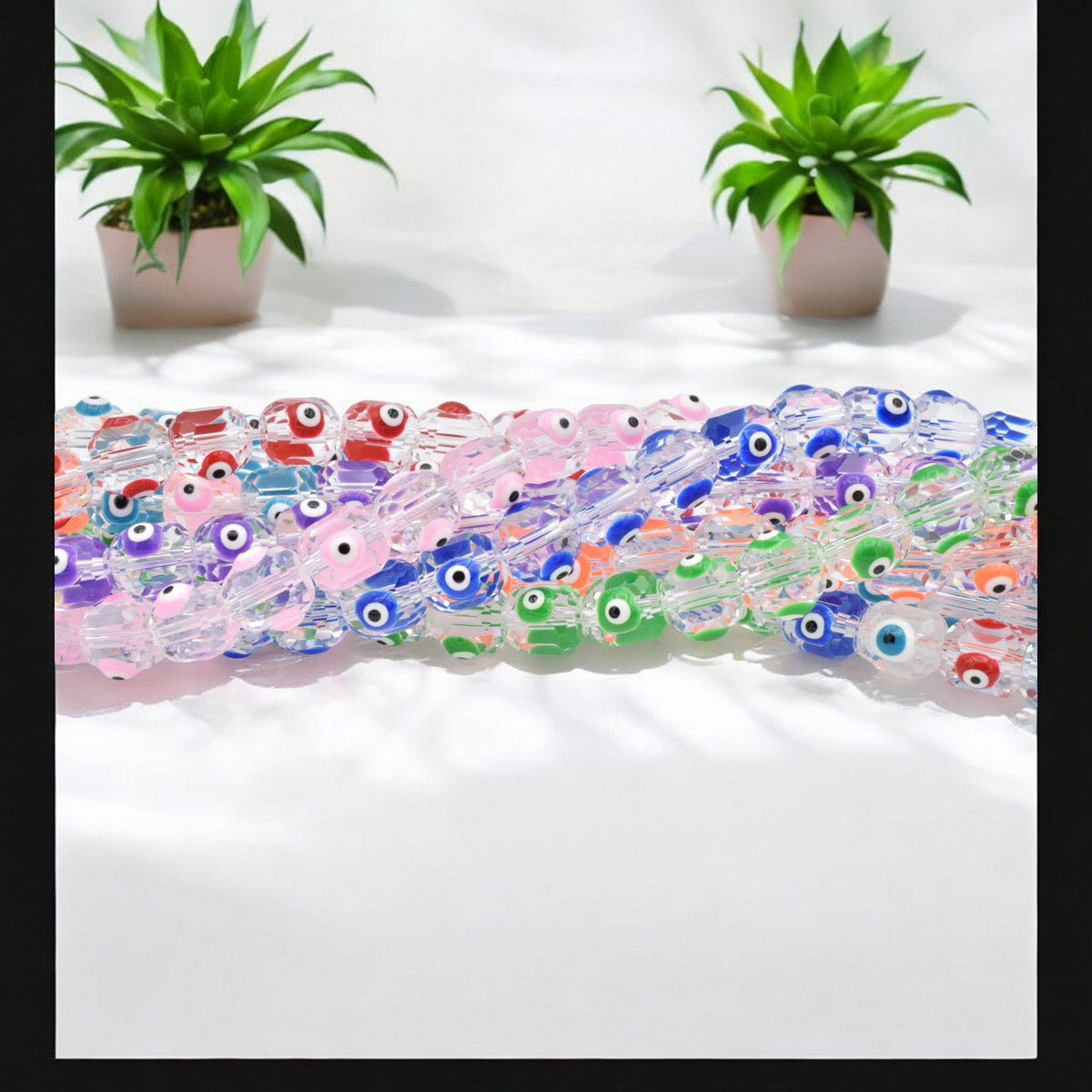 Evil Eye faceted Crystal beads for jewelry making 9x8mm BeadsFindingDepot