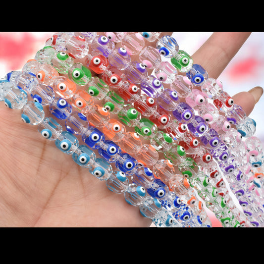 Evil Eye faceted Crystal beads for jewelry making 9x8mm BeadsFindingDepot