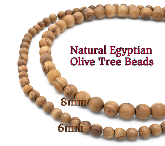 Natural Egyptian Olive Wood Beads for Jewelry and Rosary Beautiful Durable - BeadsFindingDepot