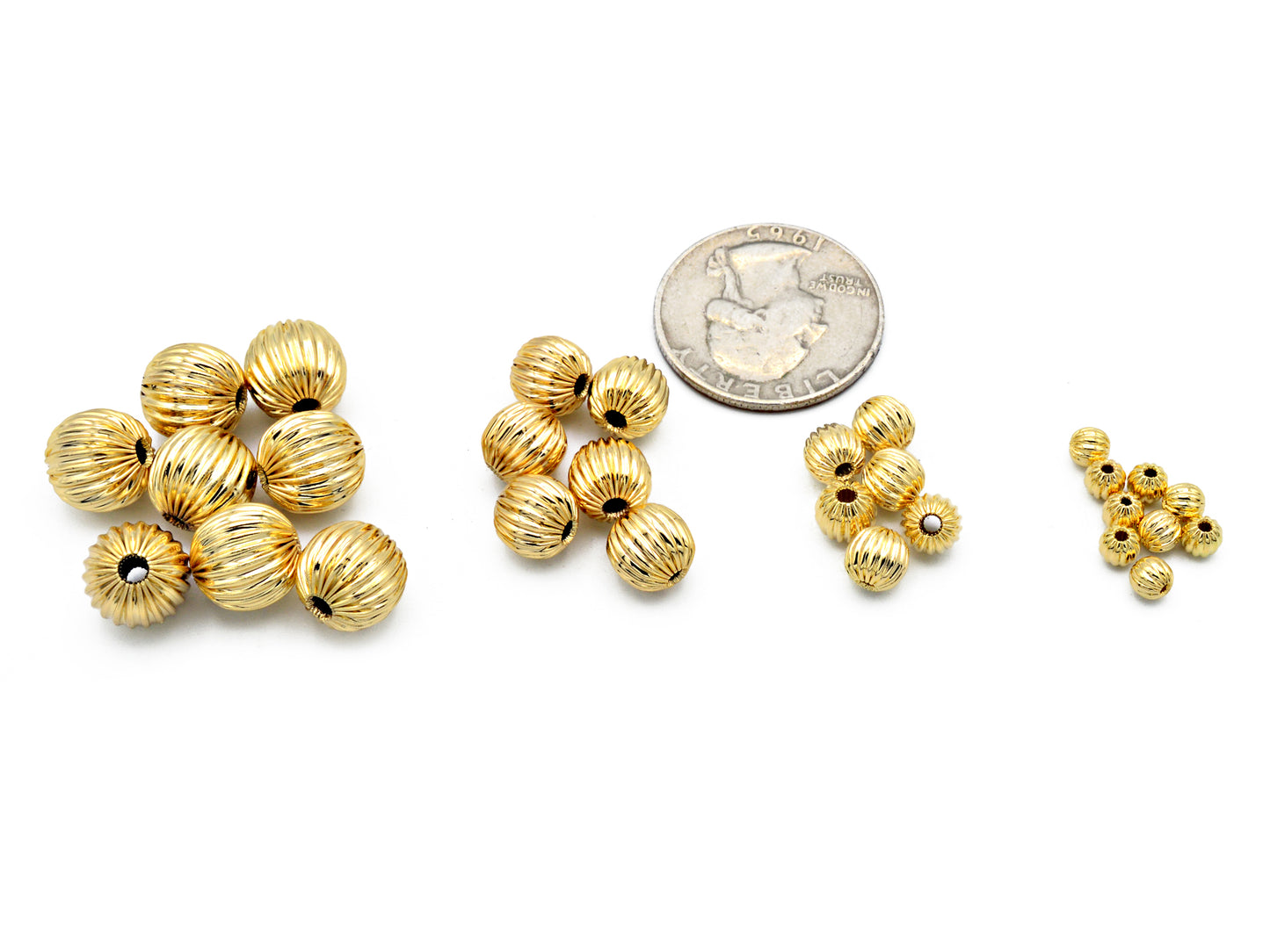 18K/14K Gold Filled Round Beads, Watermelon Ball, Sizes 4mm, 6mm, 8mm,10mm Spacer Findings Beads Jewelry USA Seller and Wholesale 12 PCs/PK Etsy