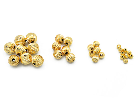 18K/14K Gold Filled Round Beads, Watermelon Ball, Sizes 4mm, 6mm, 8mm,10mm Spacer Findings Beads Jewelry USA Seller and Wholesale 12 PCs/PK Etsy