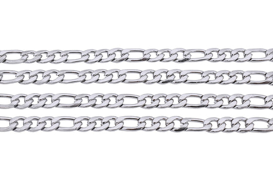 Stainless Steel Figaro chain for jewelry making by yard BeadsFindingDepot
