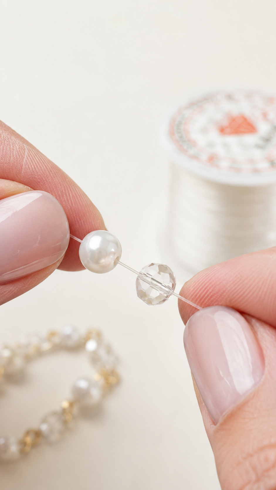 Clear Crystal Beading Thread String Cord Fishing Line" available in sizes 0.25mm to 0.8mm-non-elastic