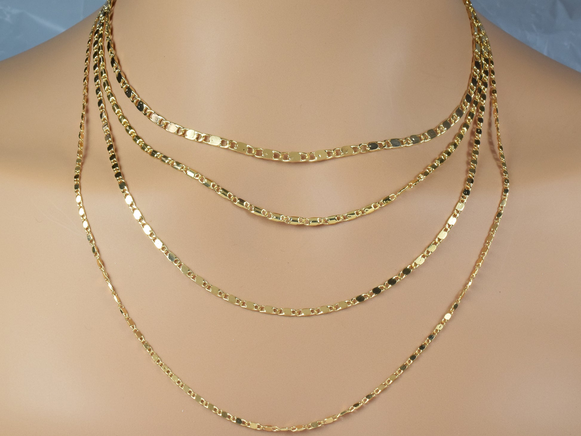 Gold filled EP Scroll linked chain 