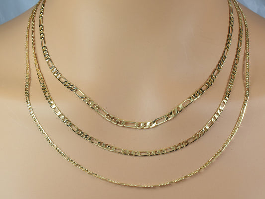 Gold Filled Chain Figaro Curb Necklace
