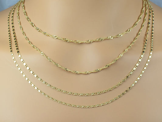 Gold Filled Singapore/Bar Scroll necklace Chain