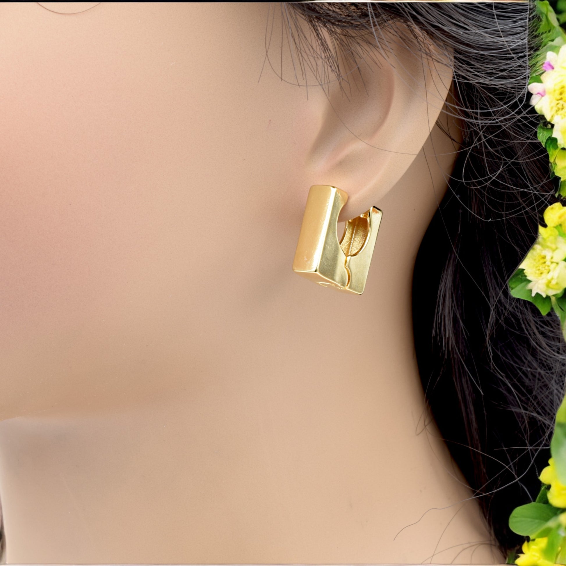 Modern Gold Filled Square Hoop Earrings – Elegant and Minimalist Design jewelry making supplies - detail image 10
