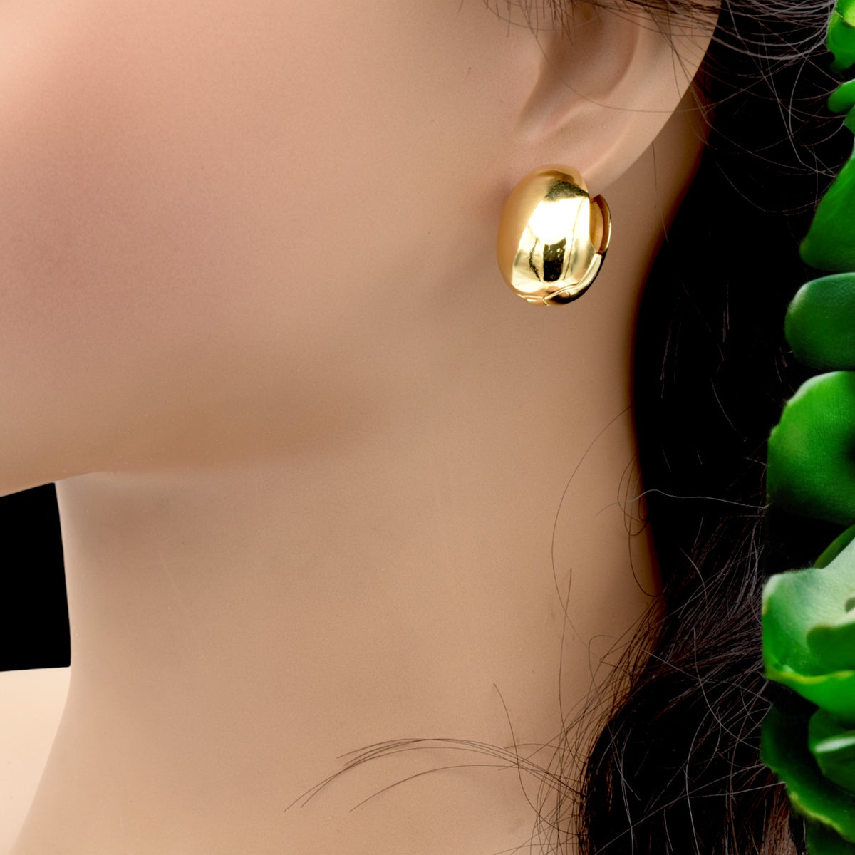 Bold Gold Filled Dome Earrings – Classic Elegance for Every Occasion jewelry making supplies - detail image 3