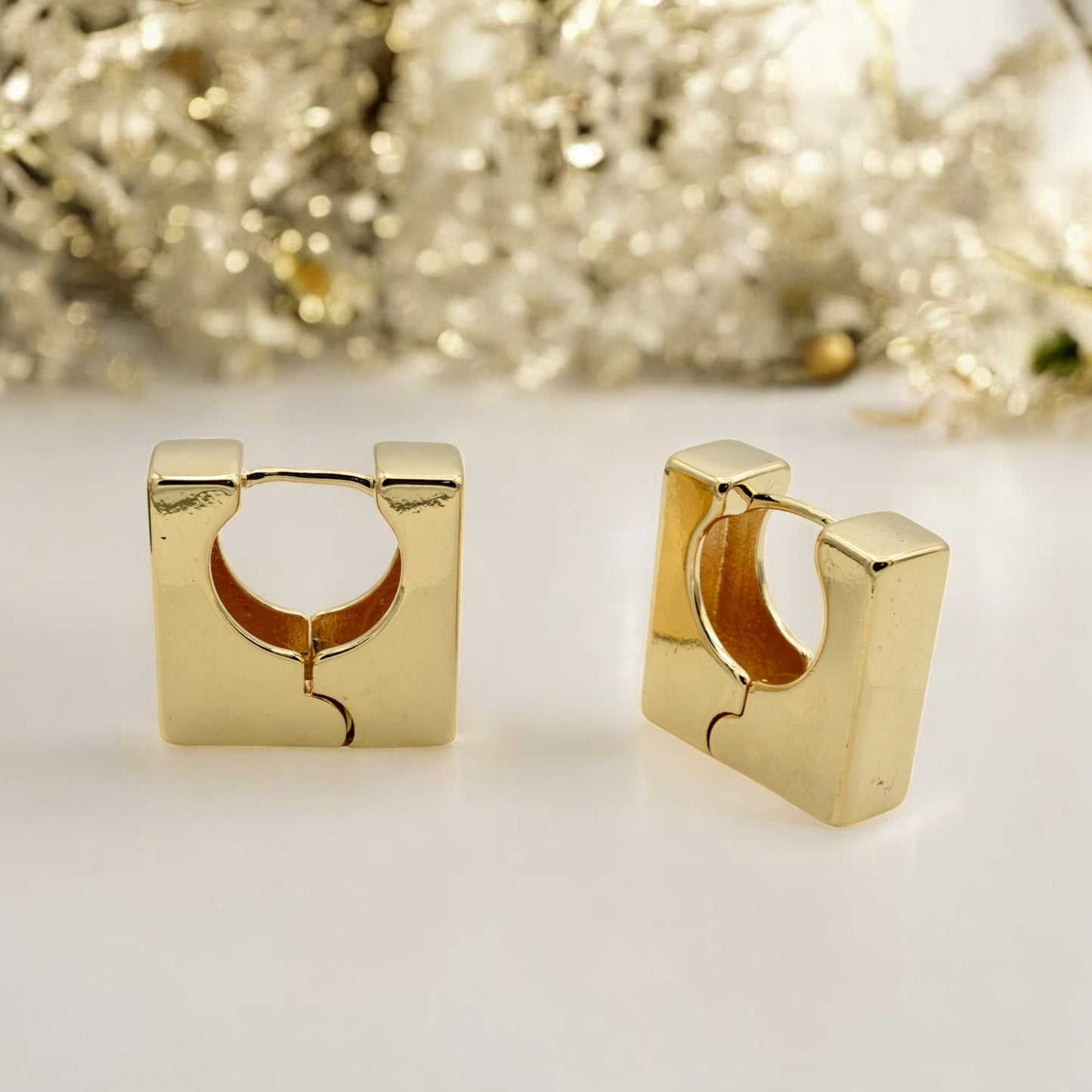 Modern Gold Filled Square Hoop Earrings – Elegant and Minimalist Design jewelry making supplies