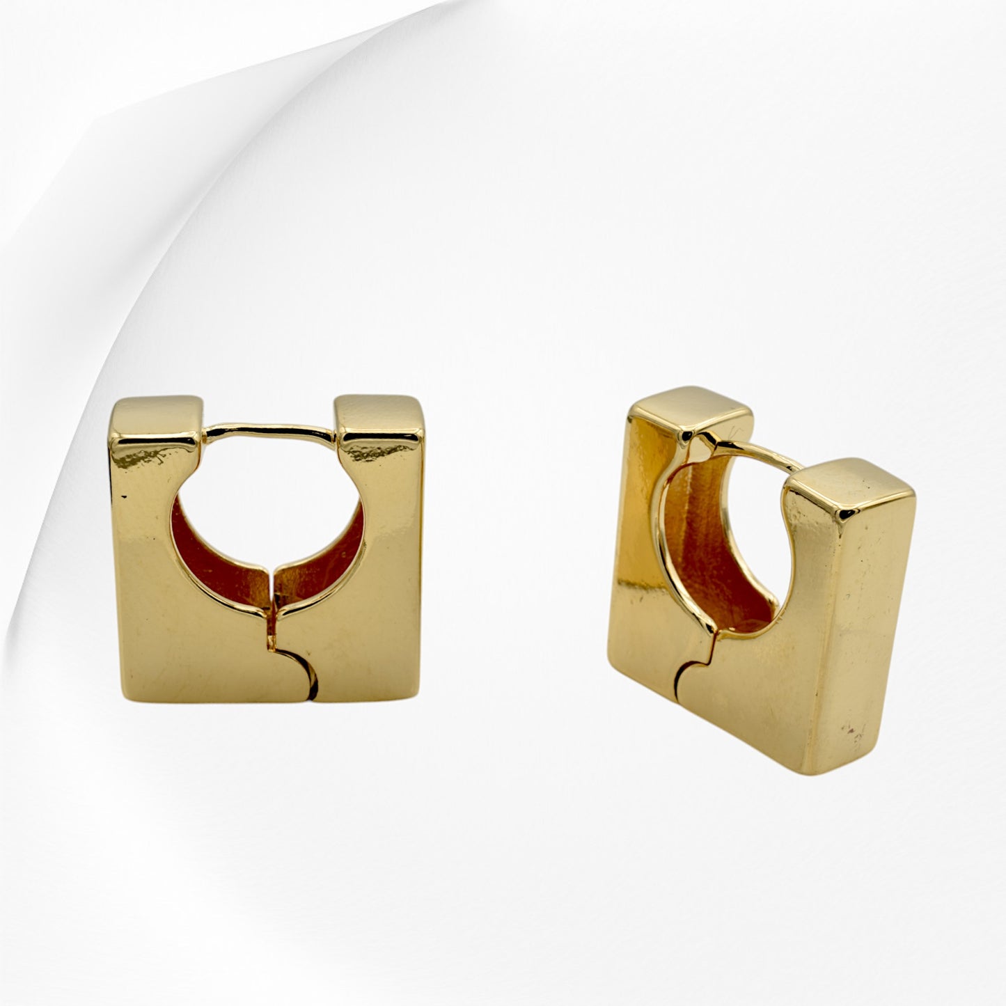 Modern Gold Filled Square Hoop Earrings – Elegant and Minimalist Design jewelry making supplies - detail image 2