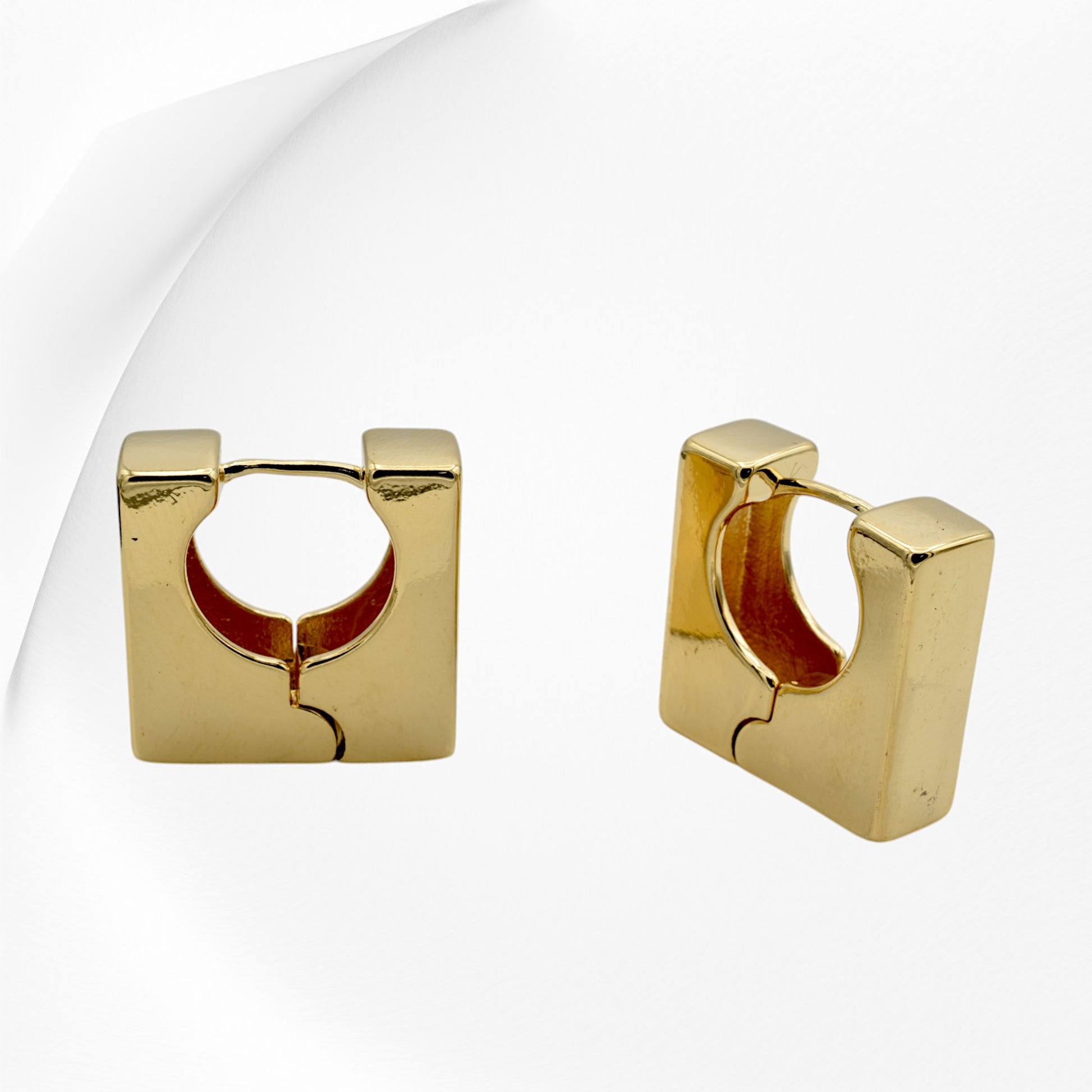 Modern Gold Filled Square Hoop Earrings – Elegant and Minimalist Design jewelry making supplies - detail image 2