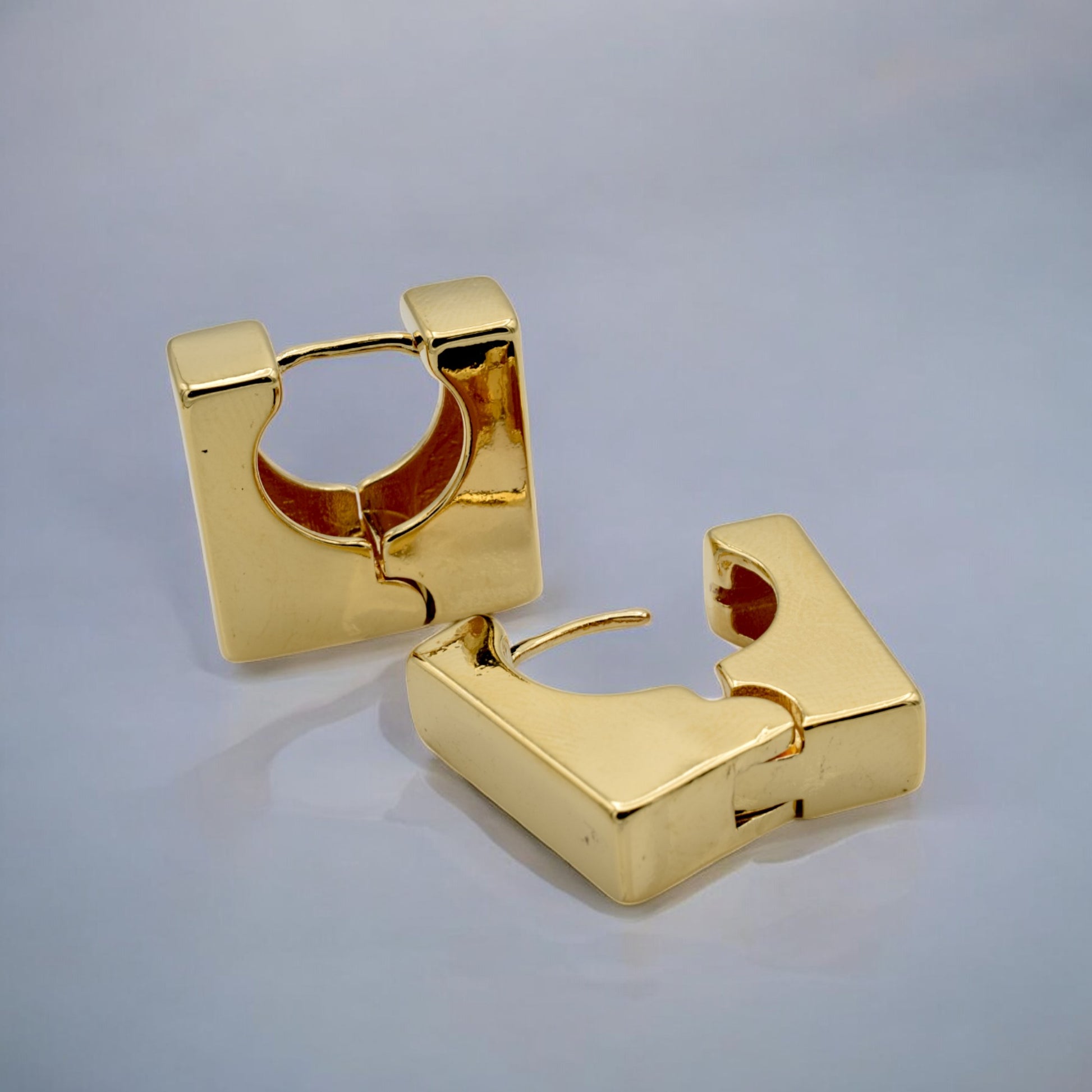 Modern Gold Filled Square Hoop Earrings – Elegant and Minimalist Design jewelry making supplies - detail image 4