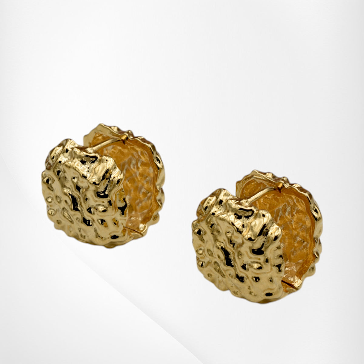 Gold Filled Textured Dome Earrings – Bold and Artistic Statement jewelry making supplies - detail image 8