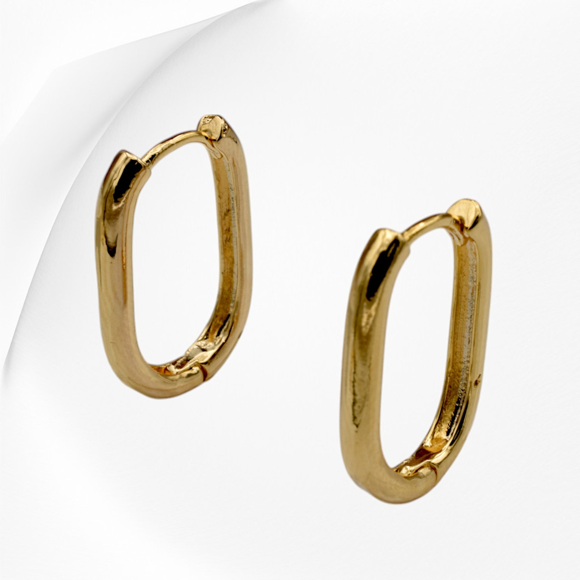 Gold Filled Sleek Oval Hoop Earrings – Modern and Minimalist Design jewelry making supplies - detail image 5
