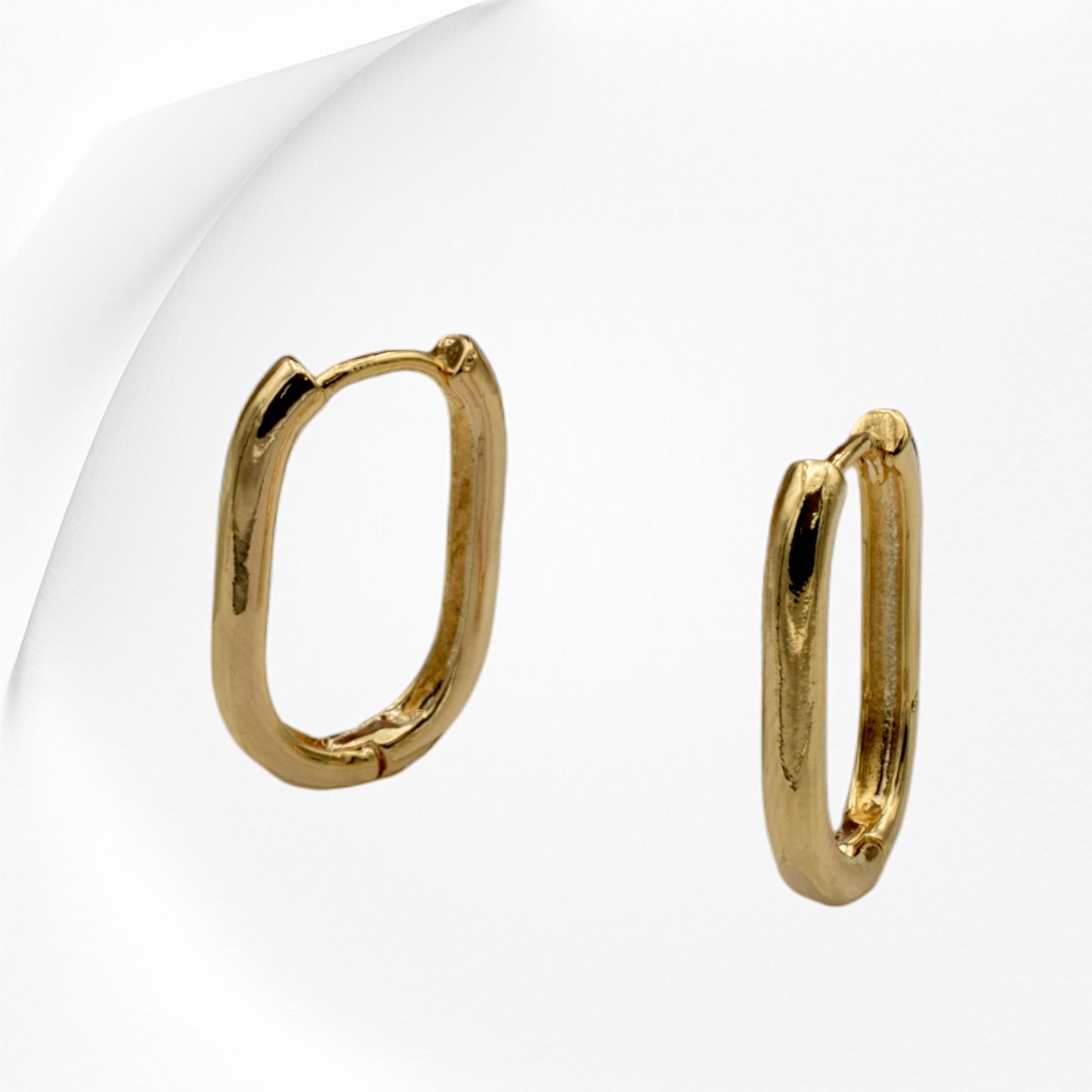Gold Filled Sleek Oval Hoop Earrings – Modern and Minimalist Design jewelry making supplies - detail image 6
