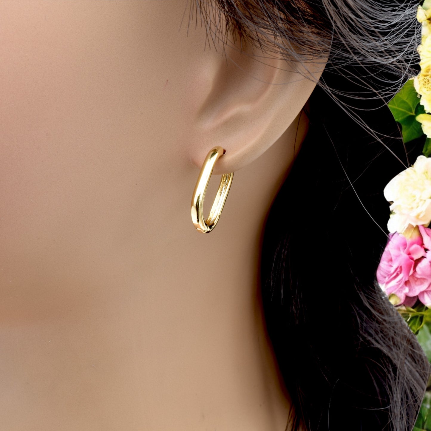 Gold Filled Sleek Oval Hoop Earrings – Modern and Minimalist Design jewelry making supplies - detail image 7