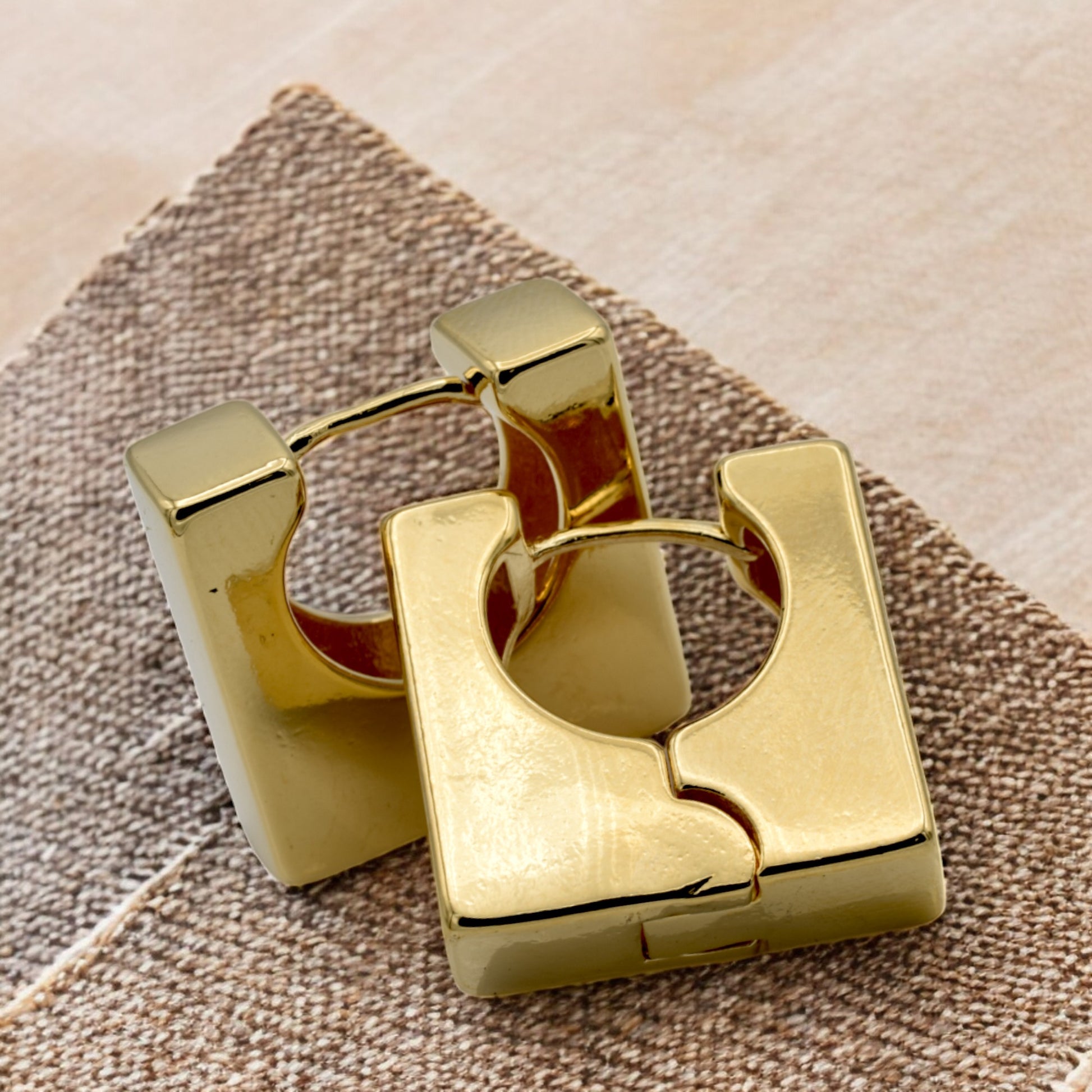 Modern Gold Filled Square Hoop Earrings – Elegant and Minimalist Design jewelry making supplies - detail image 6