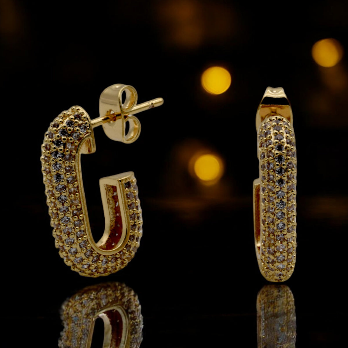 Gold Filled Pave Hoop Earrings with Zirconia – Elegant and Dazzling jewelry making supplies - detail image 4