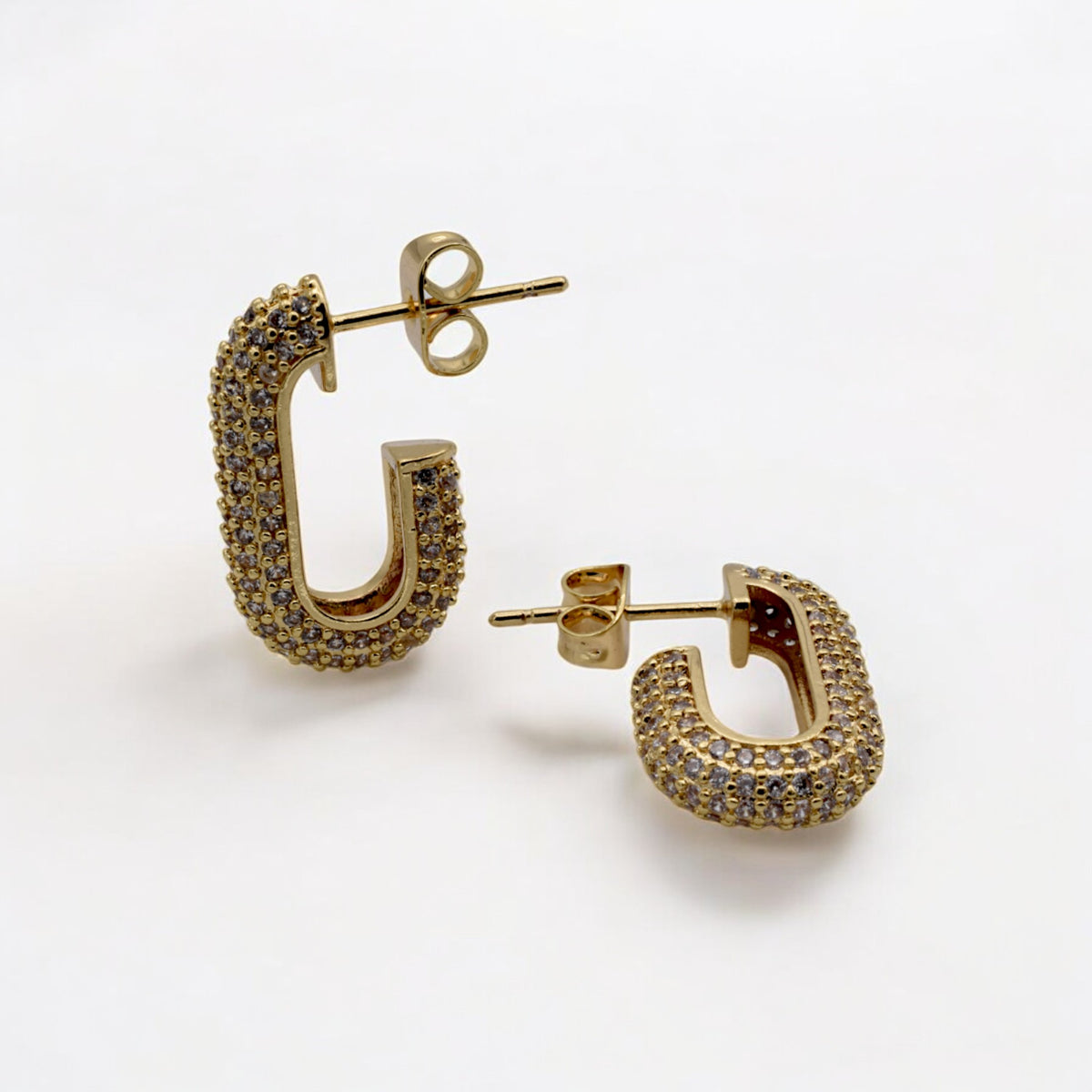 Gold Filled Pave Hoop Earrings with Zirconia – Elegant and Dazzling jewelry making supplies - detail image 6
