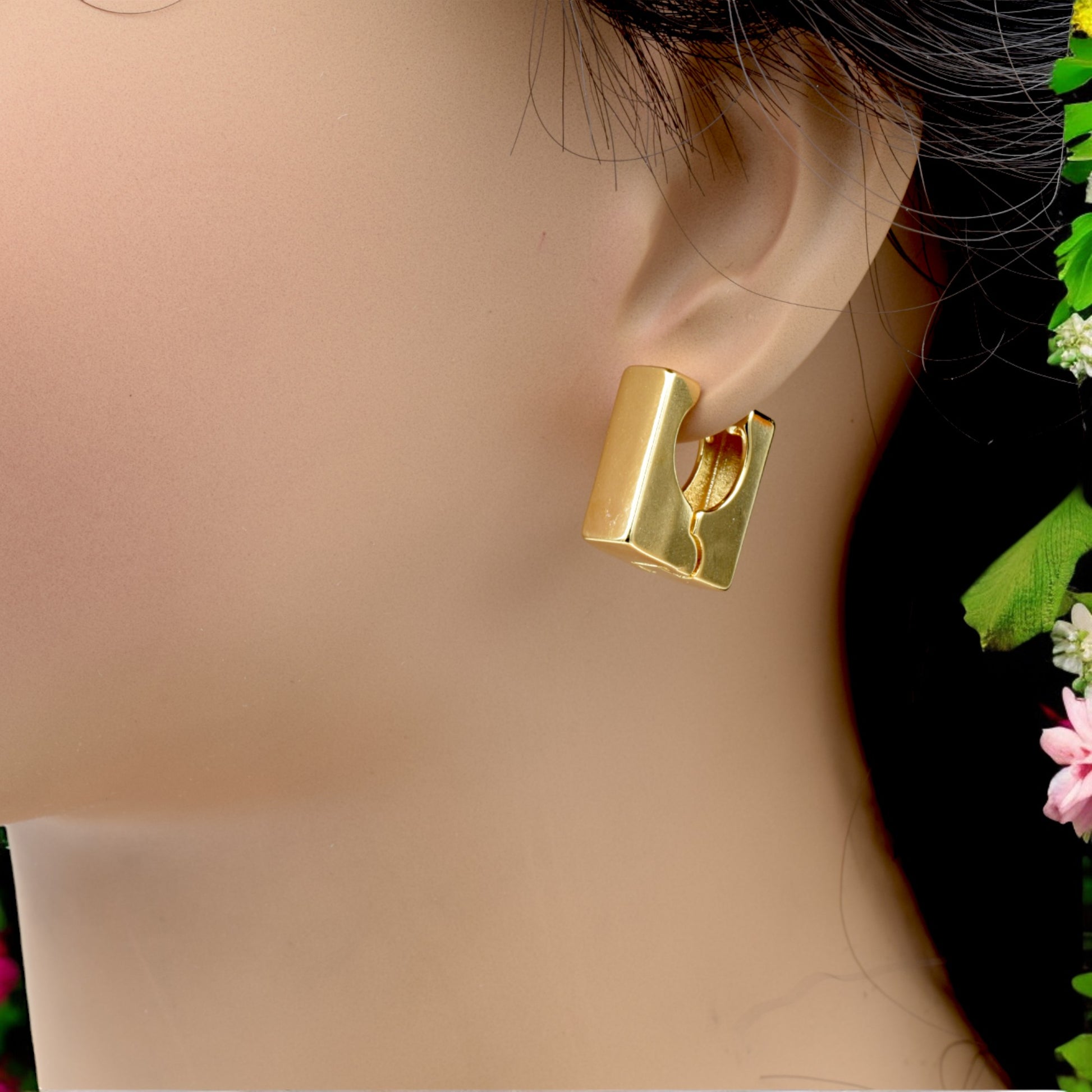Modern Gold Filled Square Hoop Earrings – Elegant and Minimalist Design jewelry making supplies - detail image 7
