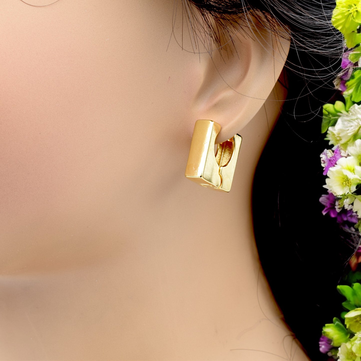 Modern Gold Filled Square Hoop Earrings – Elegant and Minimalist Design jewelry making supplies - detail image 8