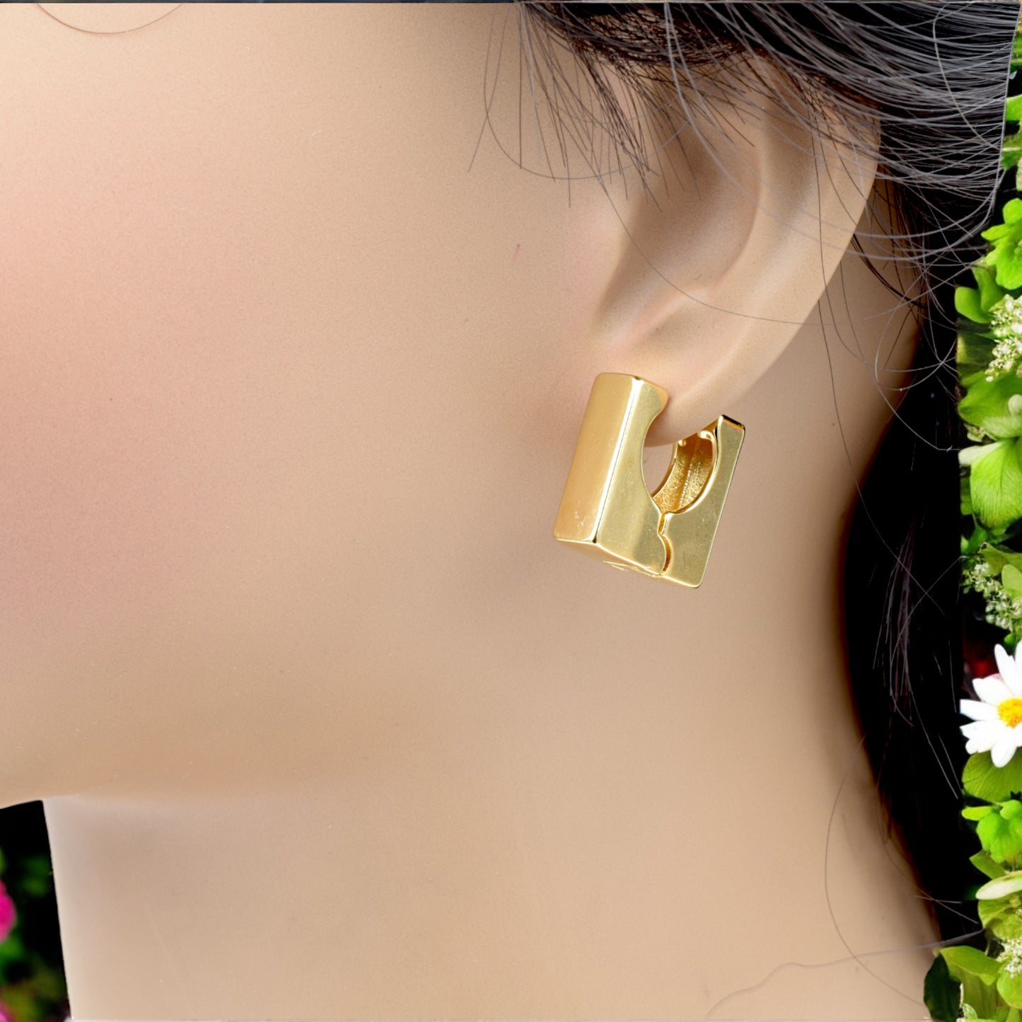 Modern Gold Filled Square Hoop Earrings – Elegant and Minimalist Design jewelry making supplies - detail image 9