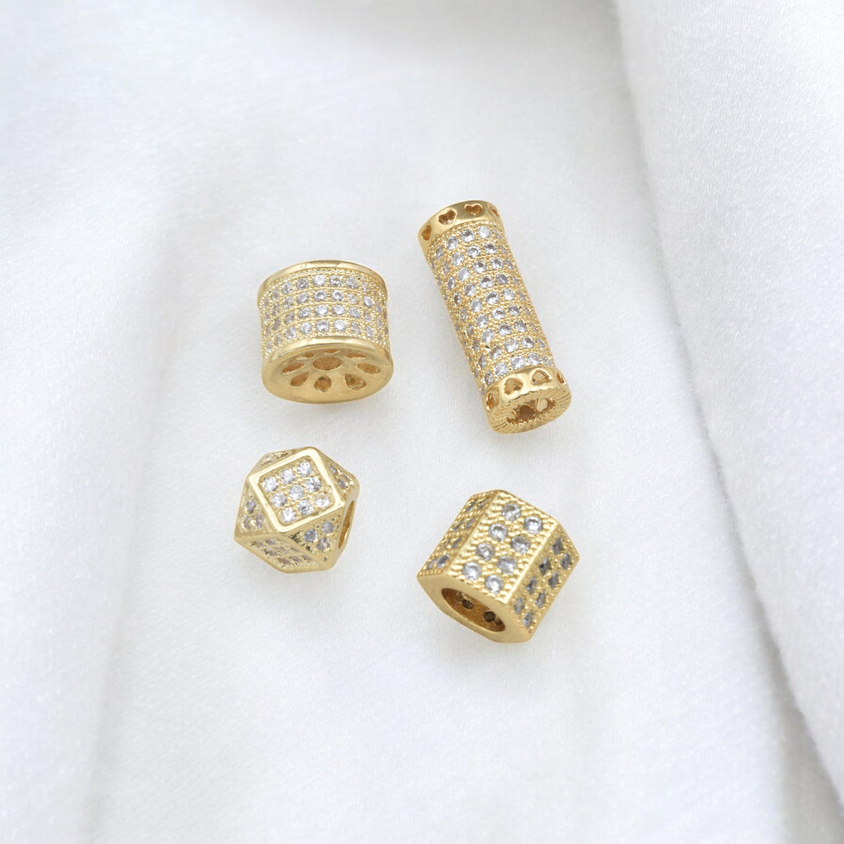 Gold Filled look, CZ Spacer Beads for Jewelry Making | Elegant DIY Supplies jewelry making supplies - detail image 5