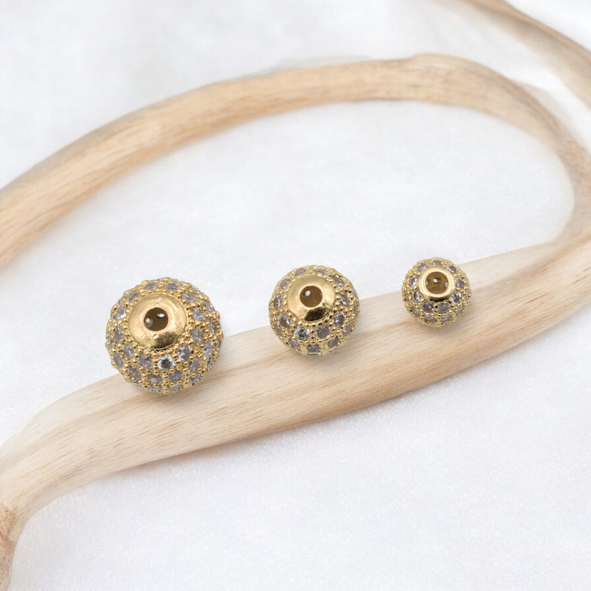 Gold Filled CZ Pave Beads | Jewelry Making Supplies   6mm 8mm 10mm jewelry making supplies