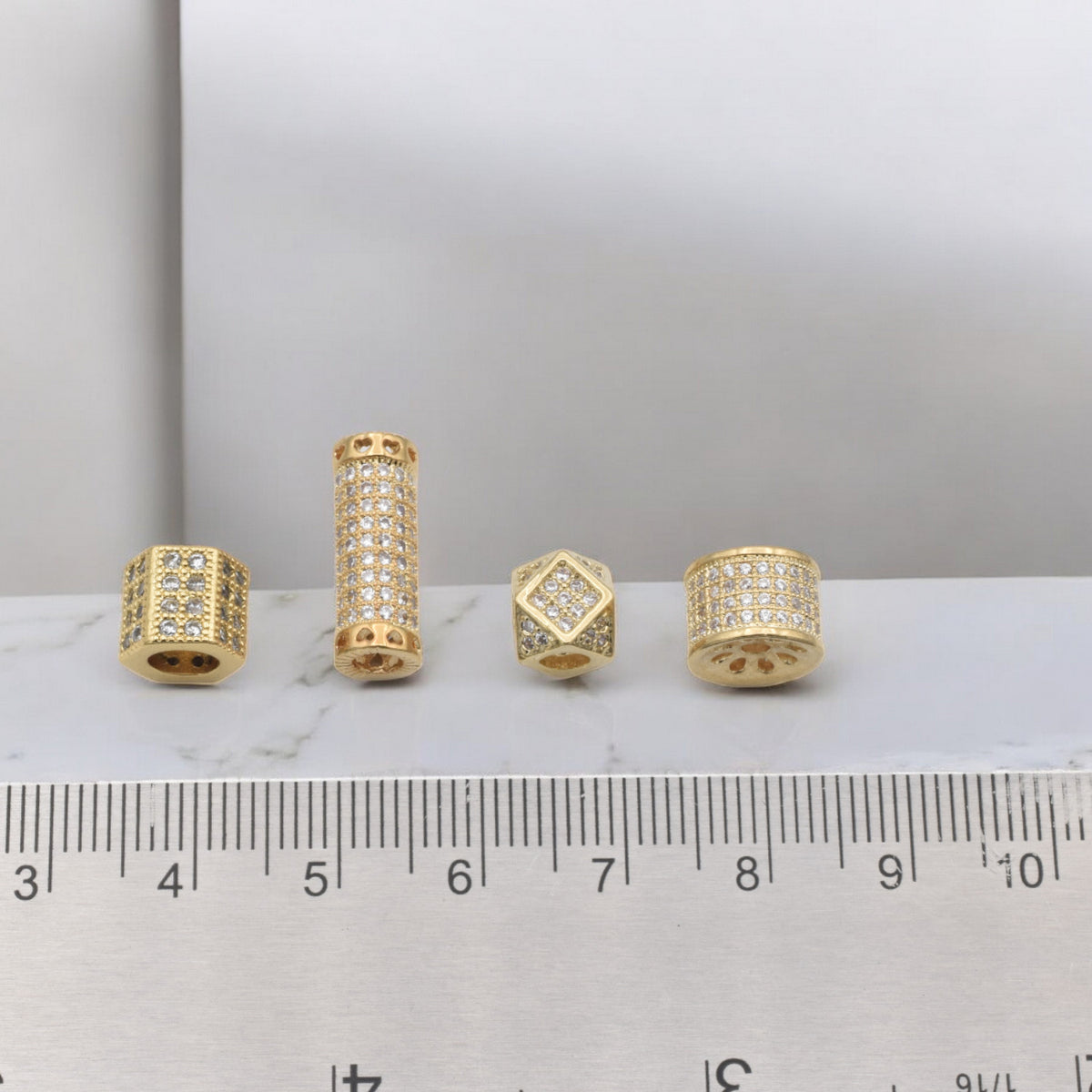 Gold Filled look, CZ Spacer Beads for Jewelry Making | Elegant DIY Supplies jewelry making supplies - detail image 7