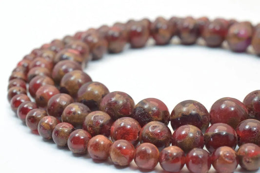 Golden Red Quartz Round Beads 6mm 8mm 10mm - BeadsFindingDepot
