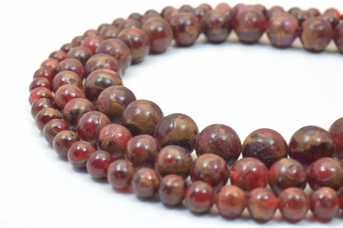 Golden Red Quartz Round Beads 6mm 8mm 10mm - BeadsFindingDepot