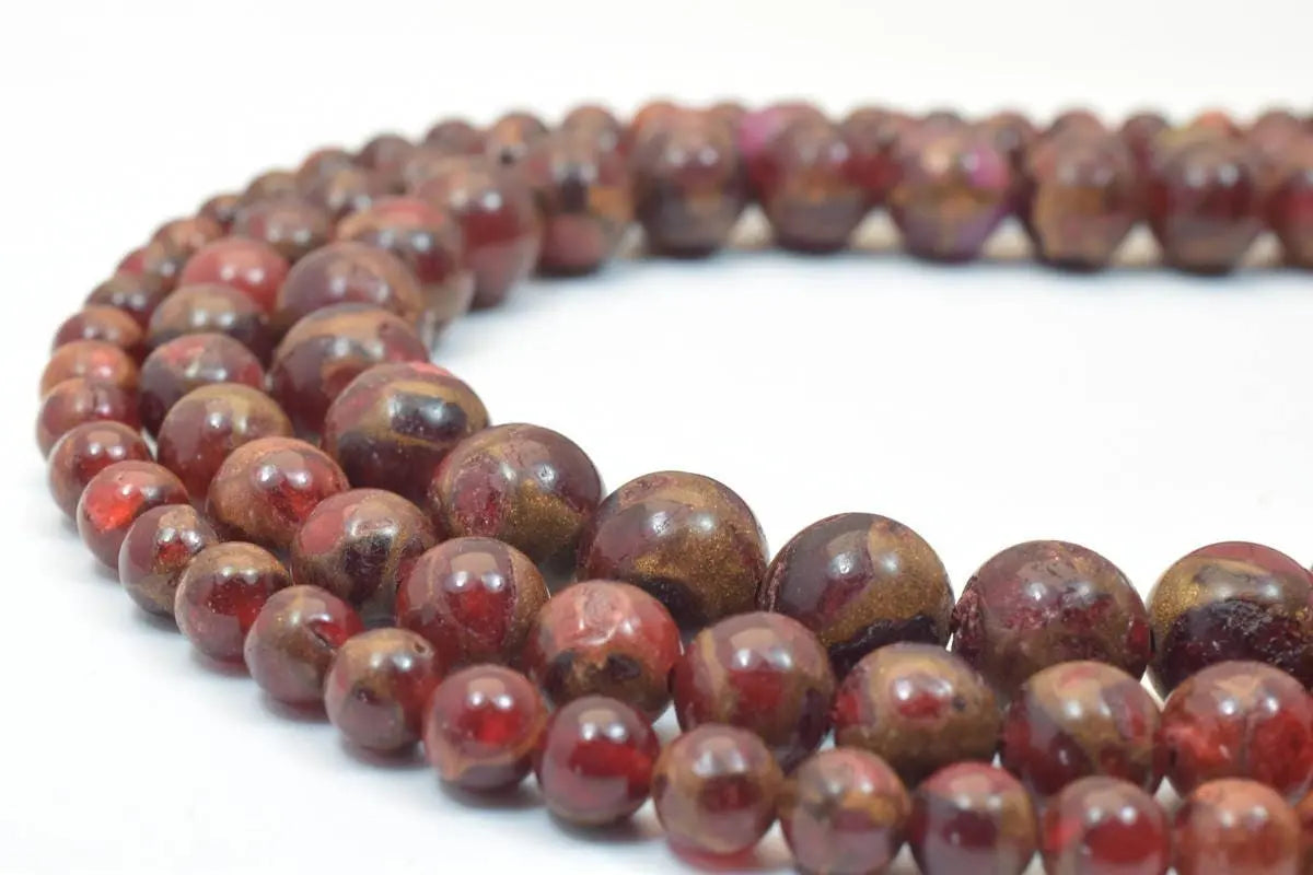 Golden Red Quartz Round Beads 6mm 8mm 10mm - BeadsFindingDepot
