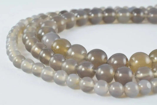 Gray Quartz Gemstone Round Beads Size 6mm 8mm 10mm Natural Stones Bead - BeadsFindingDepot