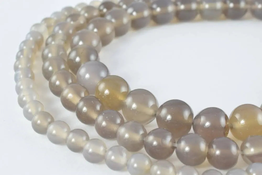 Gray Quartz Gemstone Round Beads Size 6mm 8mm 10mm Natural Stones Bead - BeadsFindingDepot
