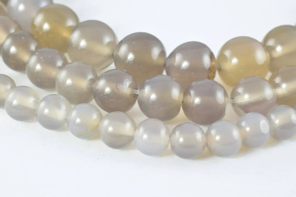 Gray Quartz Gemstone Round Beads Size 6mm 8mm 10mm Natural Stones Bead - BeadsFindingDepot