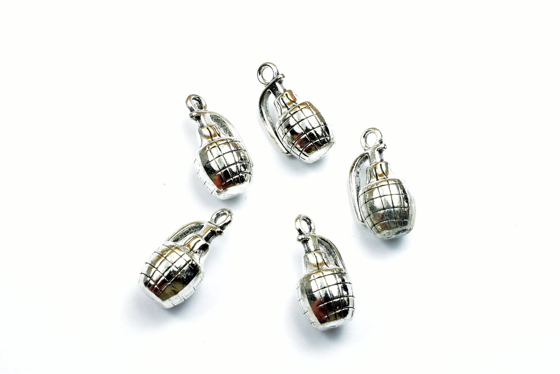 Grenade or Gun Charms Size 18.5x10mm, 23x12mm Silver Color Charm Double Face Pendant Finding For Jewelry Making - BeadsFindingDepot