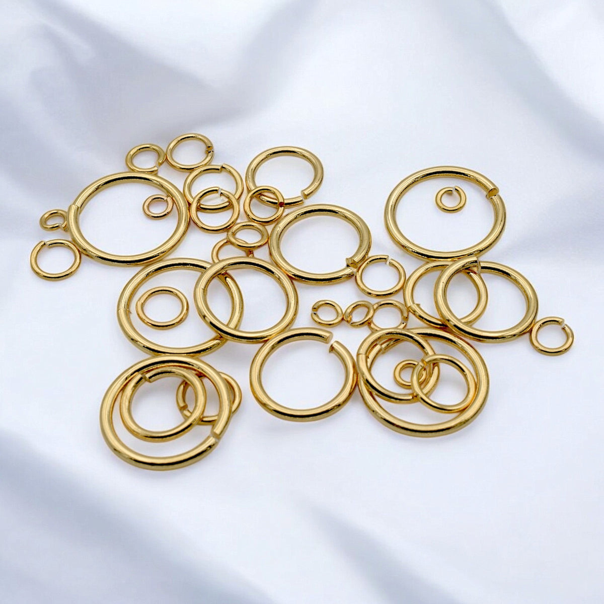 18K Gold Filled Alternative Findings Jump Rings Beads, Seamless, Various Sizes, 2mm, 3mm, 4mm, 5mm, 6mm,  8mm, 10mm, 12mm...