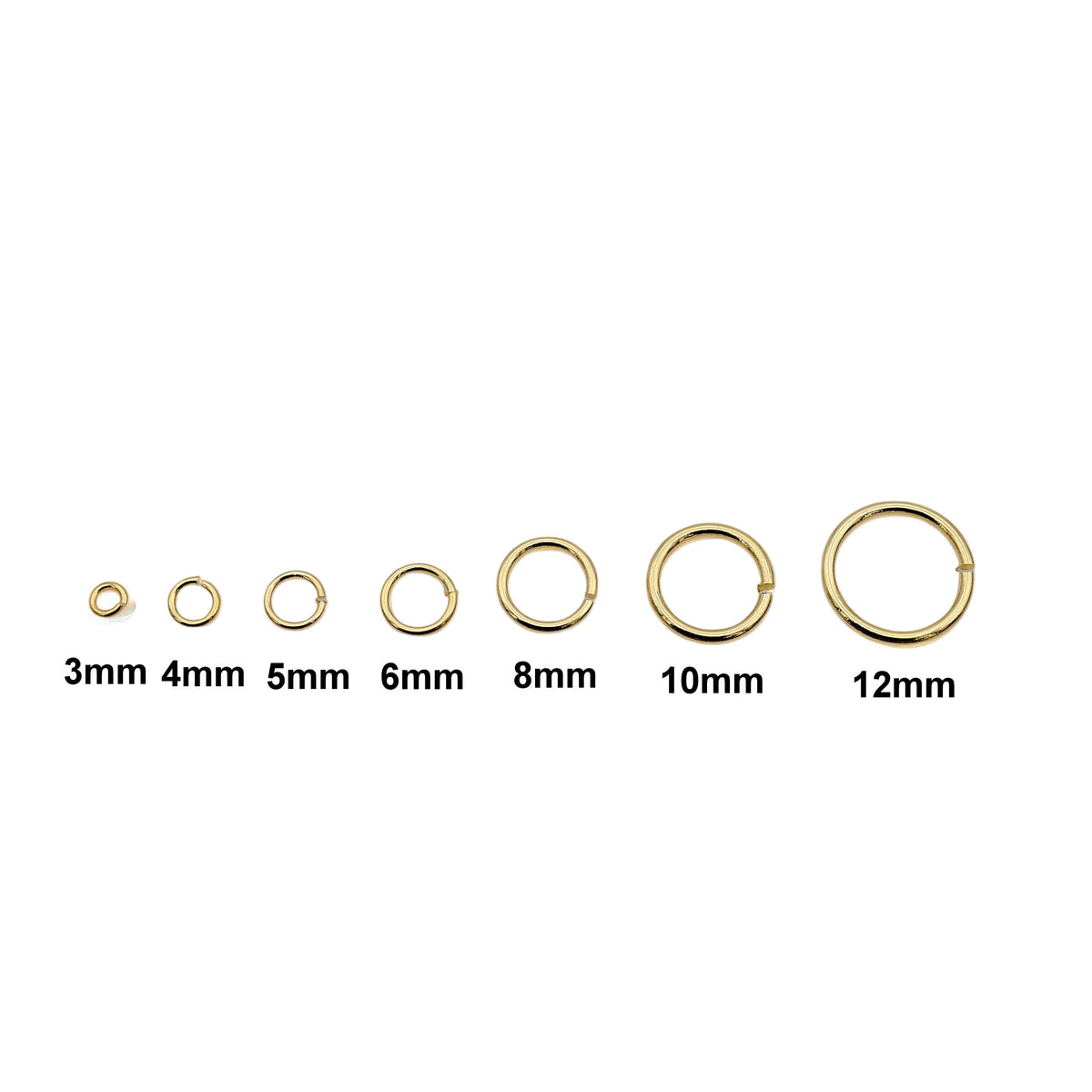 18K Gold Filled Alternative Findings Jump Rings Beads, Seamless, Various Sizes, 2mm, 3mm, 4mm, 5mm, 6mm,  8mm, 10mm, 12mm...