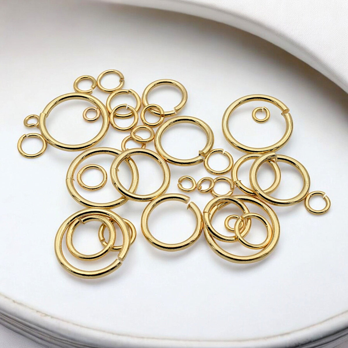 18K Gold Filled Alternative Findings Jump Rings Beads, Seamless, Various Sizes, 2mm, 3mm, 4mm, 5mm, 6mm,  8mm, 10mm, 12mm...