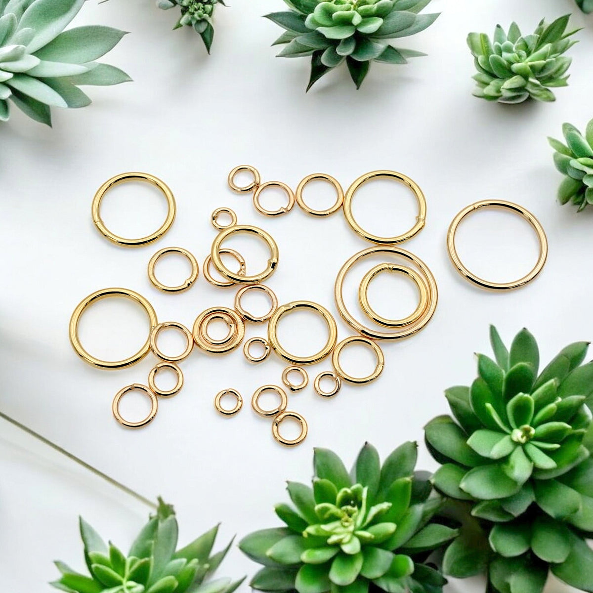 18K Gold Filled Alternative Findings Jump Rings Beads, Seamless, Various Sizes, 2mm, 3mm, 4mm, 5mm, 6mm,  8mm, 10mm, 12mm...