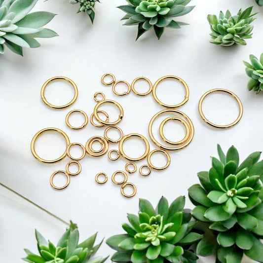 18K Gold Filled Alternative Findings Jump Rings Beads, Seamless, Various Sizes, 2mm, 3mm, 4mm, 5mm, 6mm,  8mm, 10mm, 12mm...